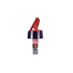 Liquor Pourer, "Posi-Por" Portion Control 1 1/2 Oz.- Red With Black Collar., 399-27 by Spill-Stop.