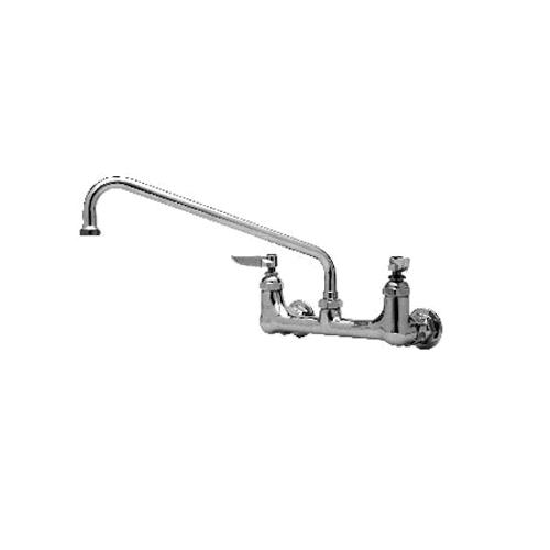 T & S Brass Equip Faucet, Splash/Wall Mounted, 12" Swivel Spout/Nozzle, 8" Center, Model B-0231.