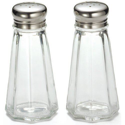 Salt/Pepper Shaker, Paneled Glass, S/S Top, 3 oz, 156S-P by TableCraft.