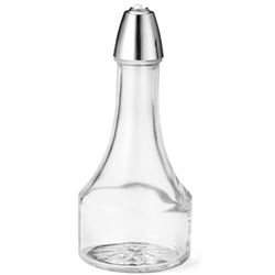 Cruet, Round Glass Oil & Vinegar Dispenser, 8 oz With Chrome ABS Top, 608 by TableCraft.