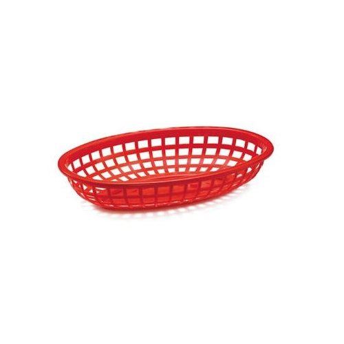 Basket, Fast Food Oval Plastic - Red, C1074R by TableCraft.
