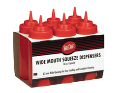 TableCraft Squeeze Bottle Wide Mouth Red 16oz - C11663K