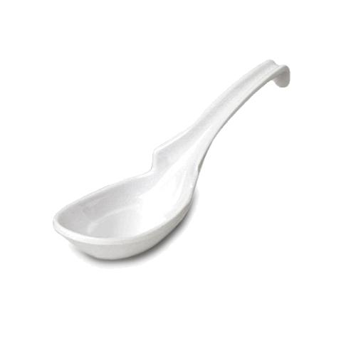 Asian Style Plastic Soup Spoon - White, 7100TW by Thunder Group.