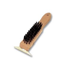 Wire Brush w/Scraper - Wood Handle, WDBS011H by Thunder Group.
