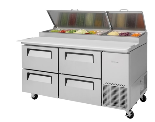 Turbo Air Refrigerated Counter, Pizza Prep Table - TPR-67SD-D4-N