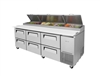 Turbo Air Refrigerated Counter, Pizza Prep Table - TPR-93SD-D6-N