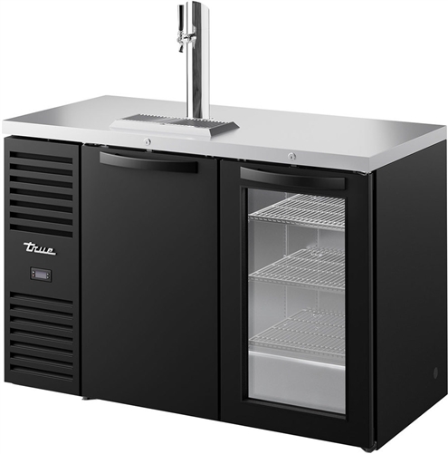 Refrigerator, Draft Bar Cooler,  2 Door 1 Tower Black - TDR52-RISZ1-L-B-SG-1 by True.