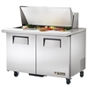 Refrigerator, Mega Top Sandwich Prep Table 48" - 2 Section, 18 Pan, TSSU-48-18M-B-HC by True.