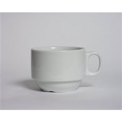 Cup, Stackable Coffee, Plain Porcelain White "Alaska Pattern", ALF-0703 by Tuxton.