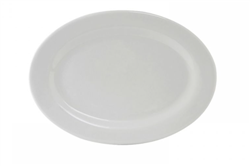 Platter, 8 1/4" Plain Porcelain White "Alaska Pattern", ALH-082 by Tuxton.