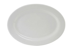 Platter, 11 3/4" Plain Porcelain White "Alaska Pattern", ALH-116 by Tuxton.