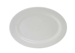 Platter, 13 3/4" Plain Porcelain White "Alaska Pattern", ALH-136 by Tuxton.