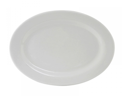 Platter, 16 1/8" Plain Porcelain White "Alaska Pattern", ALH-160 by Tuxton.