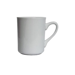 Mug, Coffee 8 1/2oz White Porcelain, "Brea" Alaska Pattern, ALM-085 by Tuxton.