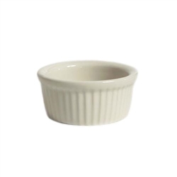 Ramekin, 4 1/2oz Fluted Sides Plain Porcelain, Eggshell, BEX-0452 by Tuxton.