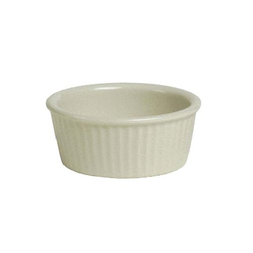 Ramekin, 6oz Fluted Sides Plain Porcelain, Eggshell, BEX-0602 by Tuxton.