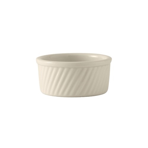 Souffle', 8oz Swirl Pattern - White/Eggshell, BEX-0804 by Tuxton.