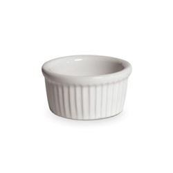Ramekin, 3 1/2oz Fluted Sides Plain Porcelain White, BWX-0352