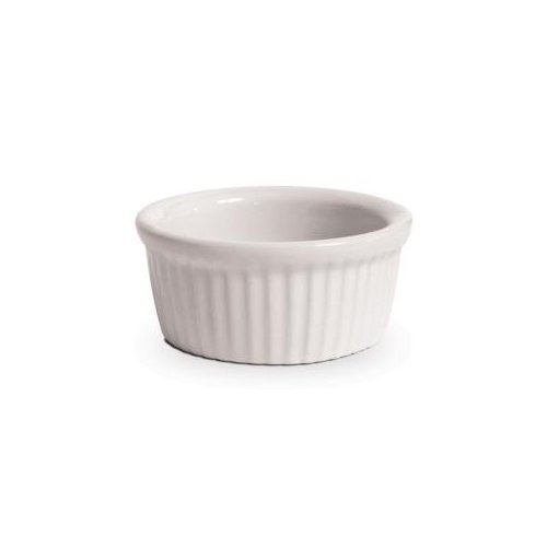 Ramekin, 4 1/2oz Fluted Sides Plain Porcelain White, BWX-0452