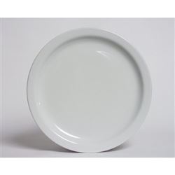 Plate, 6 1/2" Narrow Rim Edge, Plain Porcelain White "Colorado Pattern", CLA-064 by Tuxton.