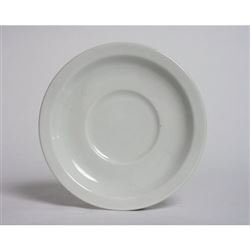 Saucer, 4 3/4" Demitasse, Narrow Rim Edge, Plain Porcelain White "Colorado Pattern", CLE-046 by Tuxton.