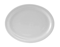 Platter, 9 3/4", Narrow Rim Edge, Plain Porcelain White "Colorado Pattern", CLH-096 by Tuxton.