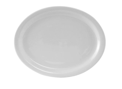 Platter, 11 1/8", Narrow Rim Edge, Plain Porcelain White "Colorado Pattern", CLH-114 by Tuxton.