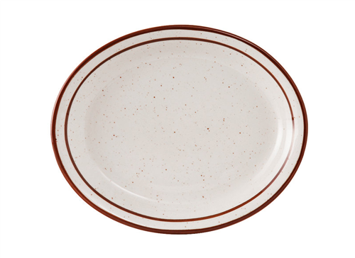 Platter, 13 1/4" Brown Speckle "Bahamas Pattern", TBS-014 by Tuxton.