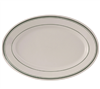 Tuxton Platter,  Oval Wide Rim, Green Bay with Green Band - TGB-013