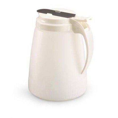 Syrup Pourer, 48oz - White Polyethylene Jar, Plastic Top, 4748-05 by Vollrath.