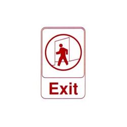 Sign, "Exit" 6" x 9" Red On White, 5609 by Vollrath.