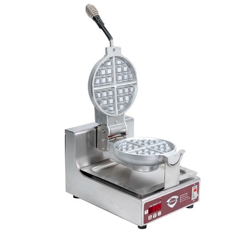 Waffle Baker, Belgian Style Single Round - 120V, BWB-1S by Wells.