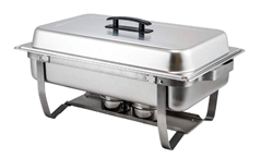 Winco 8 Quart Full-Size Stainless Steel Chafer W/Folding Stand - C-4080