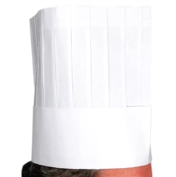 Chef's Hat, Disposable White 9" - DCH-9 by Winco.