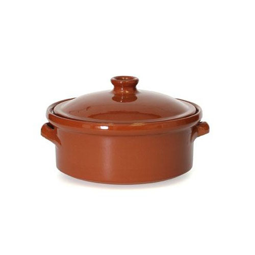 Baking Dish, "Cocotte" Clay Pot With Cover 8" Round - Earthenware, CP050 by Yaya Imports.