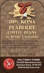 White Chocolate Covered Peaberry Coffee Beans