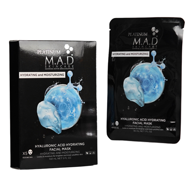 Hyaluronic Acid Hydrating Facial Mask- Box of 5