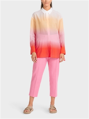 Marc Cain multi pink colour in a silk/cotton blend blouse