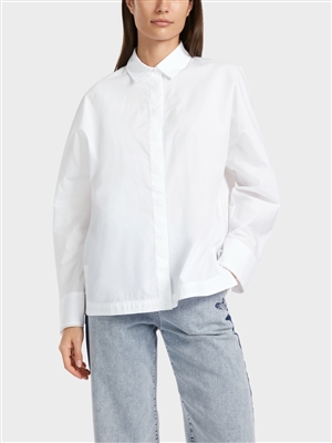 Marc Cain kimono white blouse with a shirt collar