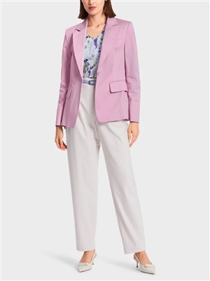 Marc Cain classic fitted single breasted jacket in Pink Lavender.