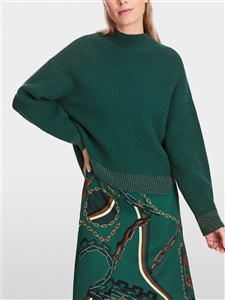 Marc Cain Dark green knitted oversized wool sweater