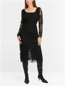 Marc Cain black lace figure-hugging dress