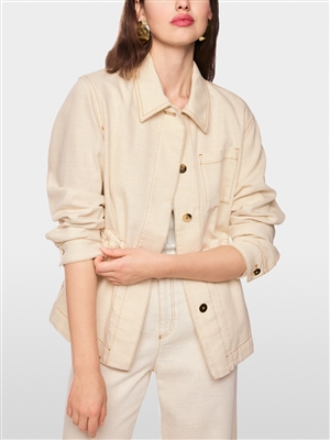 Marc Cain Fitted Ecru jacket made from a soft cotton-viscose blend