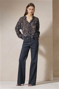 Luisa Cerano dark denim lightweight cotton pants