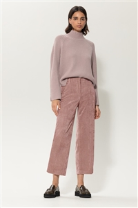 Luisa Cerano Smokey Rosewood cropped cord wide leg pants