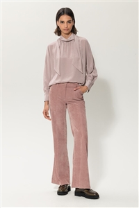 Luisa Cerano Pale powder blouse with bow.