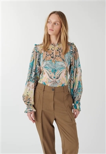 Dea Kudibal Millynna multi blouse with balloon sleeves - M - Colour similar to photo