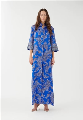 Dea Kudibal Helga blue paisly print silk blend Kimono dress