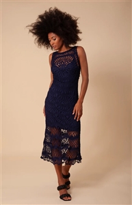 Halebob Uny  Navy slim fit crochet dress