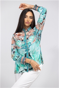 Inoa Gold Coast turquoise collar shirt